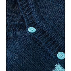 Babyhug Knitted Full Sleeves Sweater Set with Cap & Booties Cable Knit Design - Blue