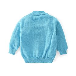 Babyhug Knitted Full Sleeves Sweater Set with Cap & Booties Cable Knit Design - Blue