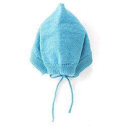Babyhug Knitted Full Sleeves Sweater Set with Cap & Booties Cable Knit Design - Blue