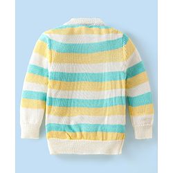 Babyhug Full Sleeves Striped Design Sweater Set with Cap & Booties - Multicolour