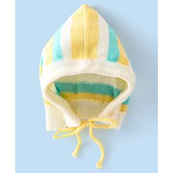 Babyhug Full Sleeves Striped Design Sweater Set with Cap & Booties - Multicolour