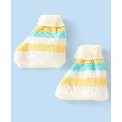 Babyhug Full Sleeves Striped Design Sweater Set with Cap & Booties - Multicolour