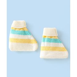 Babyhug Full Sleeves Striped Design Sweater Set with Cap & Booties - Multicolour