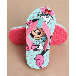 Cute Walk by Babyhug Slip On Flip Flops with Minnie Mouse Print - Pink