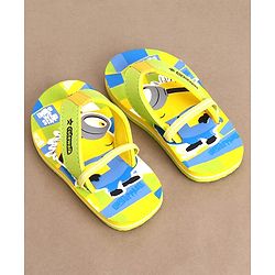 Cute Walk by Babyhug Slip On Flip Flops Minions Print - Yellow