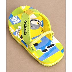 Cute Walk by Babyhug Slip On Flip Flops Minions Print - Yellow