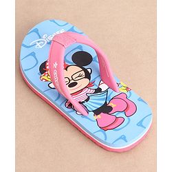 Cute Walk by Babyhug Minnie Mouse Printed Slip On Flip Flops - Blue