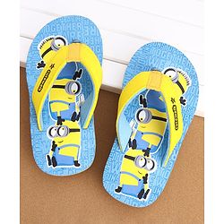 Cute Walk by Babyhug Flip Flops Minions Print - Blue