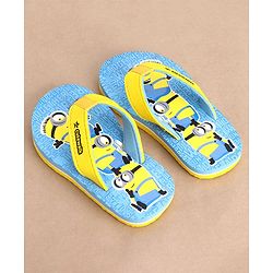 Cute Walk by Babyhug Flip Flops Minions Print - Blue