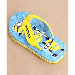 Cute Walk by Babyhug Flip Flops Minions Print - Blue