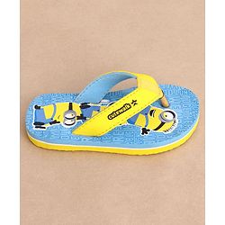 Cute Walk by Babyhug Flip Flops Minions Print - Blue