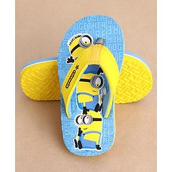 Cute Walk by Babyhug Flip Flops Minions Print - Blue