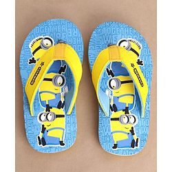 Cute Walk by Babyhug Flip Flops Minions Print - Blue
