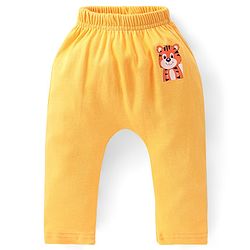Babyhug Cotton Knee Length Diaper Pants Striped & Wild Animals Printed Pack of 3 - Yellow & Blue