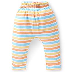 Babyhug Cotton Knee Length Diaper Pants Striped & Wild Animals Printed Pack of 3 - Yellow & Blue