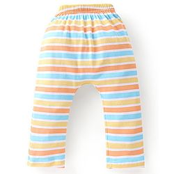 Babyhug Cotton Knee Length Diaper Pants Striped & Wild Animals Printed Pack of 3 - Yellow & Blue