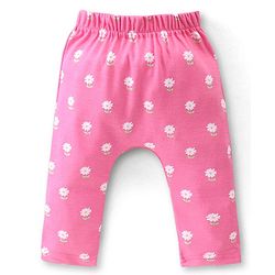 Babyhug Cotton Knit Full Length Diaper Pants Floral Printed Pack of 3 - Multicolour