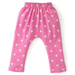 Babyhug Cotton Knit Full Length Diaper Pants Floral Printed Pack of 3 - Multicolour