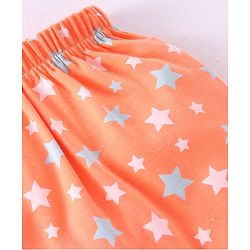 Babyhug Cotton Full Length Diaper Pants Striped & Elephant Printed Pack of 3 - Orange & Blue