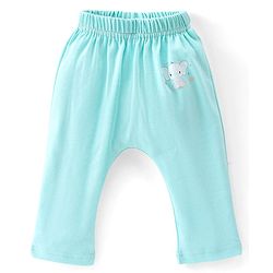 Babyhug Cotton Full Length Diaper Pants Striped & Elephant Printed Pack of 3 - Orange & Blue