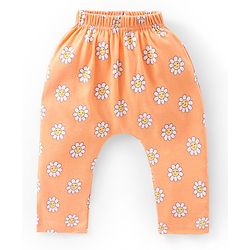 Babyhug Cotton Knee Length Diaper Leggings Floral Print Pack of 3 - Pink & Lilac