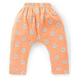 Babyhug Cotton Knee Length Diaper Leggings Floral Print Pack of 3 - Pink & Lilac