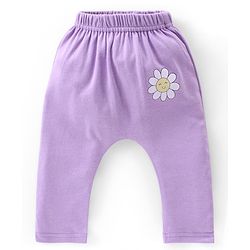 Babyhug Cotton Knee Length Diaper Leggings Floral Print Pack of 3 - Pink & Lilac
