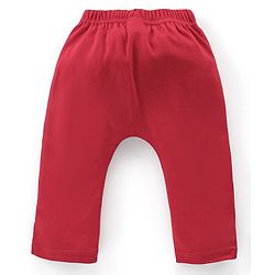 Babyhug Cotton Full Length Diaper Pants Pack of 3 - Red & Blue