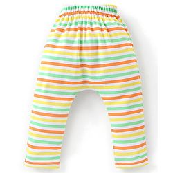 Babyhug Cotton Full Length Striped Diaper Pants Dino Print Pack of 3  - Multicolour