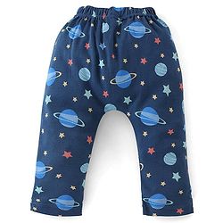 Babyhug Cotton Knit Full Length Diaper Pants Planets Print Pack of 3 - Multicolour