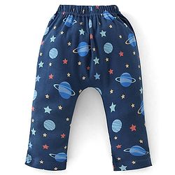 Babyhug Cotton Knit Full Length Diaper Pants Planets Print Pack of 3 - Multicolour