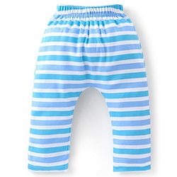 Babyhug Full Length Cotton Diaper Pants Giraffe Print Pack of 3 - Blue
