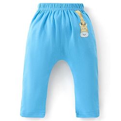 Babyhug Full Length Cotton Diaper Pants Giraffe Print Pack of 3 - Blue