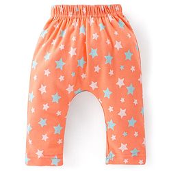 Babyhug Cotton Knit Knee Length Diaper Pants Striped & Stars Printed Pack of 3 - Orange & Blue