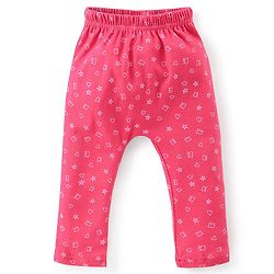Babyhug Cotton Full Length Diaper Leggings Polka Dots Printed Pack of 3 - Pink & Navy Blue