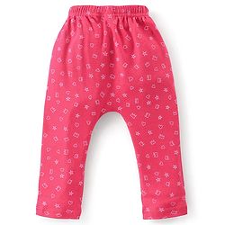 Babyhug Cotton Full Length Diaper Leggings Polka Dots Printed Pack of 3 - Pink & Navy Blue