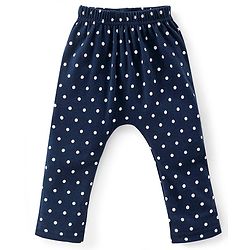 Babyhug Cotton Full Length Diaper Leggings Polka Dots Printed Pack of 3 - Pink & Navy Blue