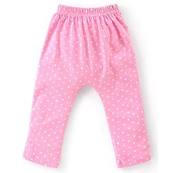 Babyhug Cotton Full Length Diaper Leggings Polka Dots Printed Pack of 3 - Pink & Navy Blue