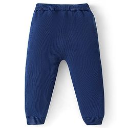 Babyhug Organic Cotton Knit Full Sleeves Baby Sweater Set with Cap & Tractor Design - Blue