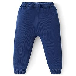 Babyhug Organic Cotton Knit Full Sleeves Baby Sweater Set with Cap & Tractor Design - Blue