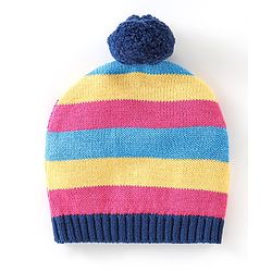Babyhug Organic Cotton Knit Full Sleeves Baby Sweater Set with Cap & Bird Design - Pink & Blue