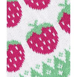 Babyhug Organic Cotton Knit Full Sleeves Sweater Set with Cap Strawberry Design - Pink & White
