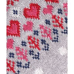 Babyhug Organic Cotton Full Sleeves Baby Sweater Set with Cap Hearts Design - Pink & Grey