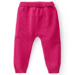 Babyhug Organic Cotton Knit Full Sleeves Sweater Set with Cap & Reindeer Design - Dark Pink