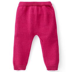 Babyhug Organic Cotton Knit Full Sleeves Sweater Set with Cap & Reindeer Design - Dark Pink