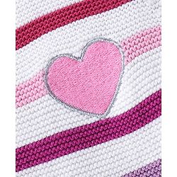Babyhug Organic Cotton Full Sleeves Striped Baby Sweater Set Heart Design - Multicolor