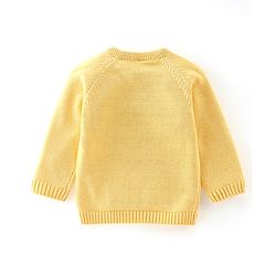 Babyhug Organic Full Sleeves Baby Sweater Set with Bear Design & Cap - Yellow & Red