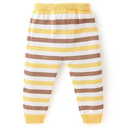 Babyhug Organic Full Sleeves Sweater Set & Cap with Bear Design - Yellow & Brown