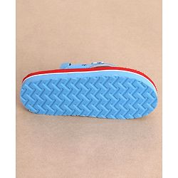 Cute Walk by Babyhug Dino Printed Flip Flops with Back Strap - Red & Blue