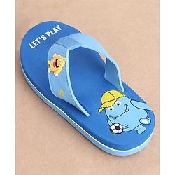 Cute Walk by Babyhug Flip Flops Monster Print - Blue